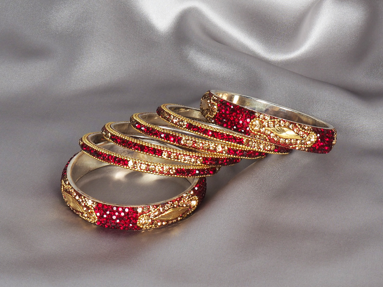 Indische Armreifen Set Ø6,5cm Bracelet Armband Bollywood Choorian Bangles Pink 